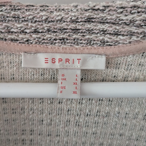ESPRIT Woven Cardigan Size US L Blush/Grey Colour - Picture 2 of 4